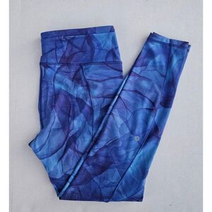 Women’s Lululemon Running Leggings Blue Watercolor No-Slip Size 12 Unicorn Find